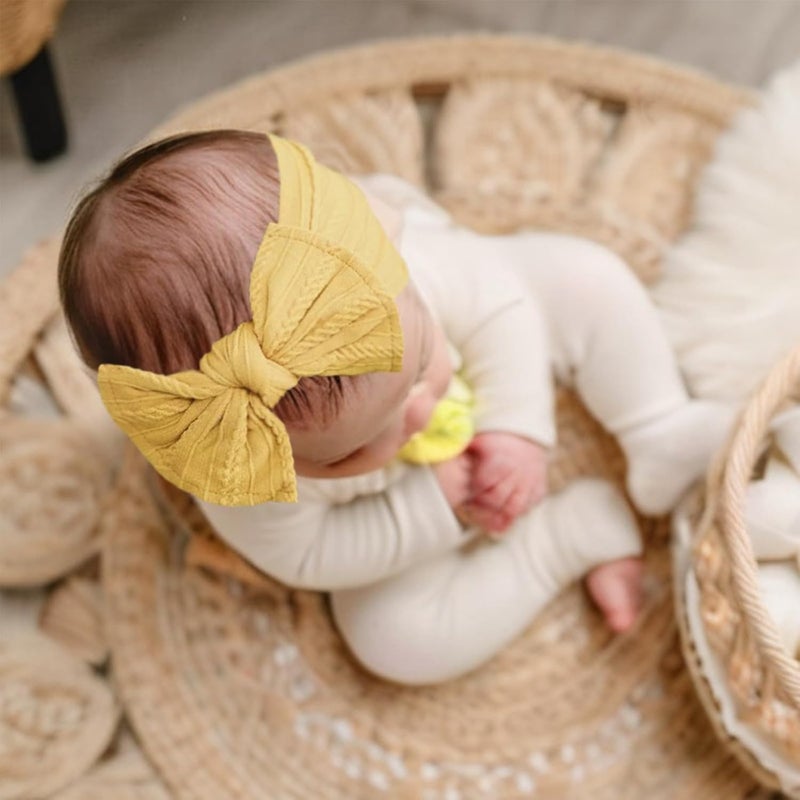 Fecawd 6PCS Baby Headbands, Girls Headbands with Bows, Soft Stretchy Nylon Hair Bands Hair Accessories for Newborn Infant Toddler - Image 4